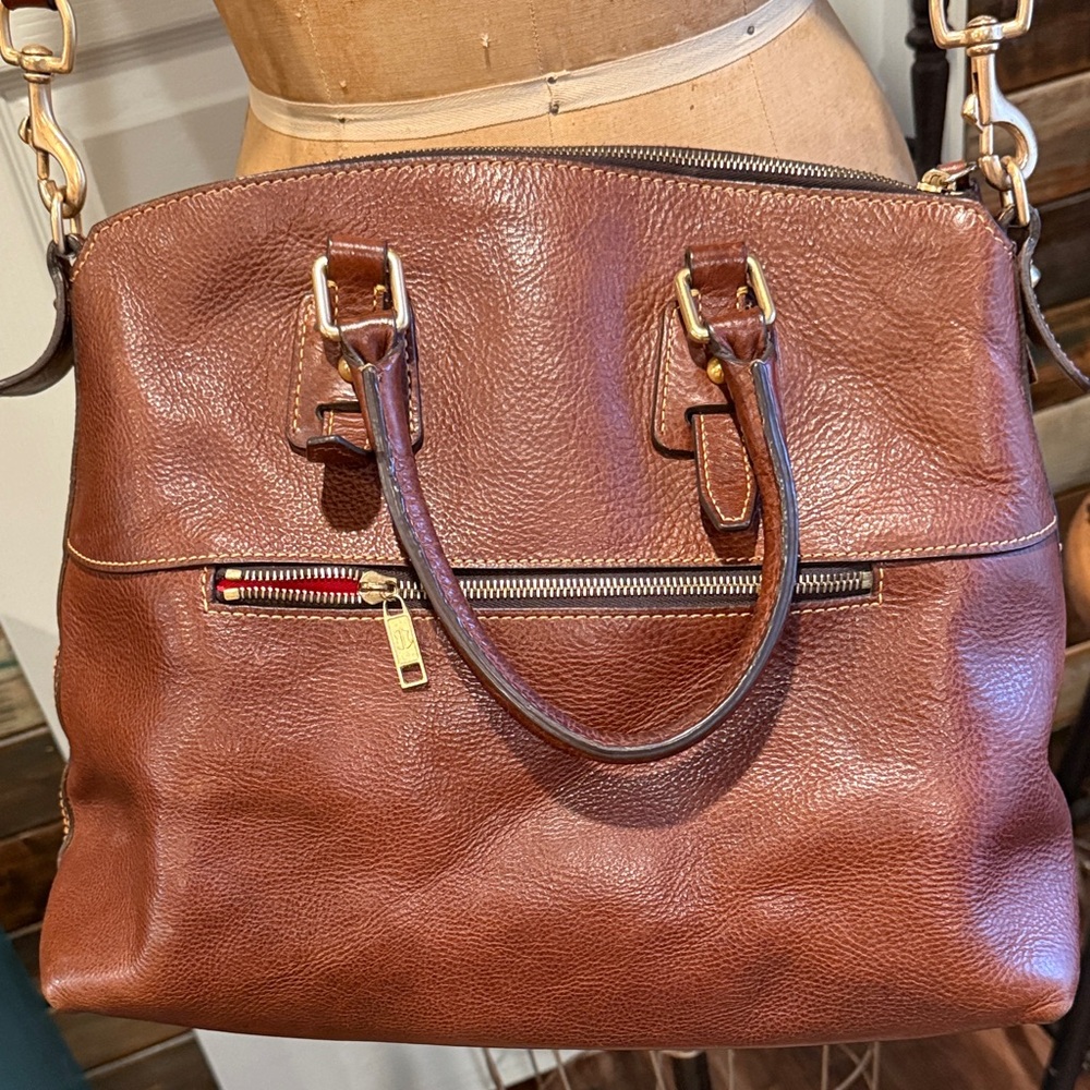 Dooney & Bourke Florentine Clayton chestnut Brown Leather Satchel - Picture 6 of 10